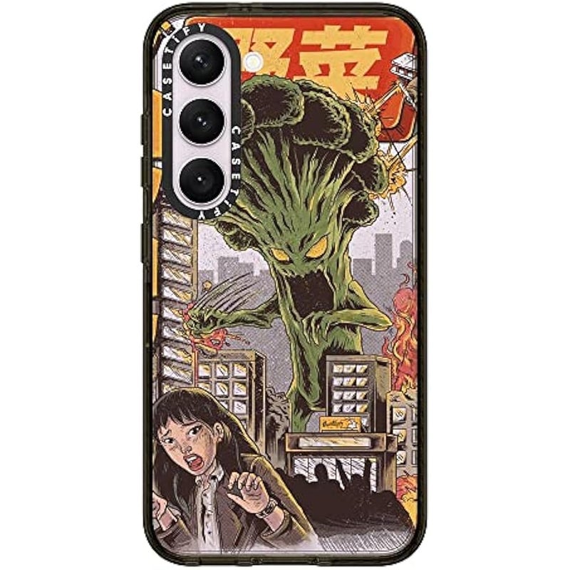 Casetify Impact Galaxy S23 Case 【4X Military Grade Drop Tested / 8.2ft Drop Protection】 - Broccozilla - Clear Black - Image 1