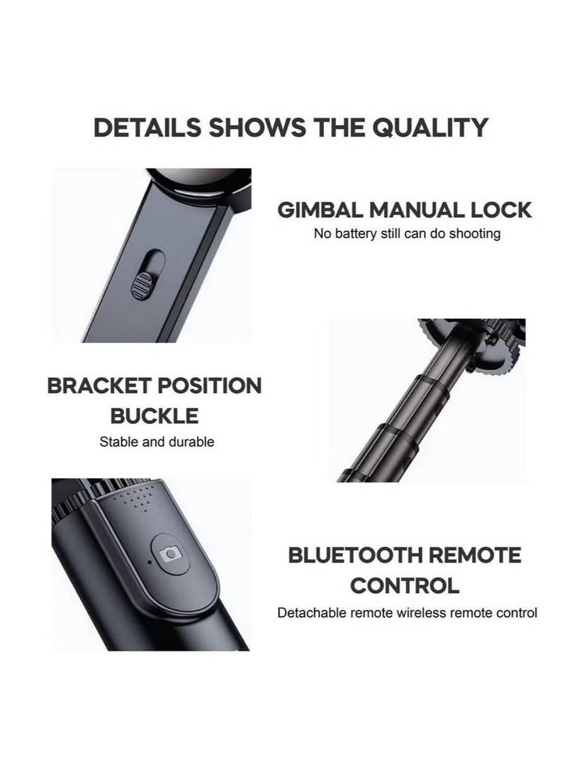 JAJEEK Gimbal-P66 Gimbal Stabilizer Stand Selfie Stick – 3-Axis Motorized Stabilization, Adjustable Tripod, Bluetooth Control, Perfect for Smooth Videos and Photos, Compatible with Smartphones - Image 3