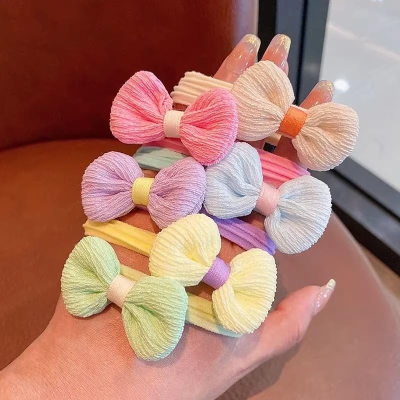 24 Pcs Toddler Hair Ties, Cute Flower Hair Ties for Baby Girls, Toddler Hair Accessories, Elastic Ponytail Holders with Candy Bow Design, Seamless Scrunchies for Thick Hair - Image 4
