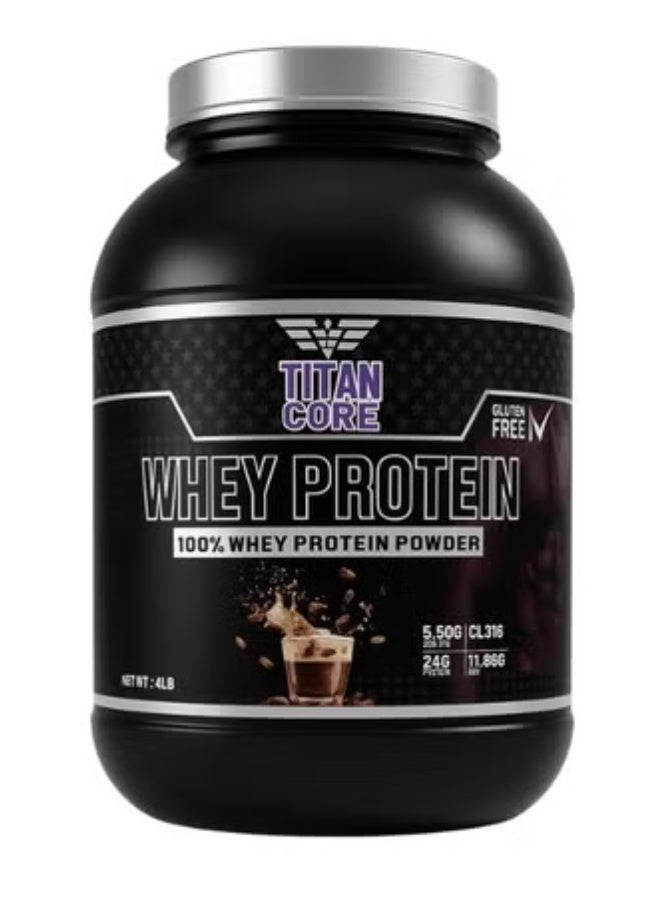 Titan Core 100% Whey Protein – Premium Whey Isolate & Concentrate Blend for Lean Muscle Growth & Recovery - Coffee Flavour - 4 Lbs