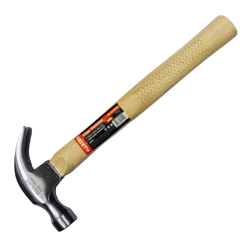 Harden 500 Grams Carbon Steel Claw Hammer with Oak Wood Handle Professional Series 590205 - Image 1