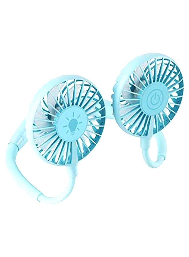 Double Touch USB LED Light Neckband Lazy Neck Hanging Style Dual Cooling Fan Multicolor 260 x 180mm 