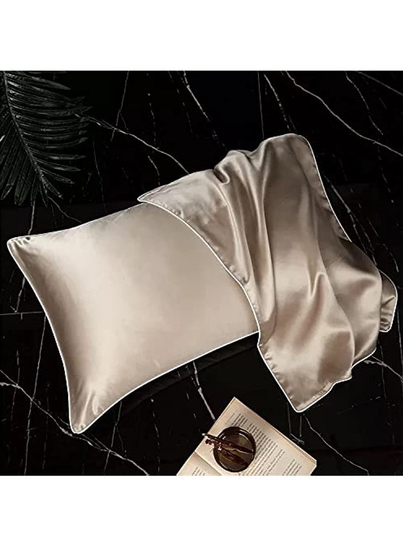 MONOGUE Mulberry Silk Pillowcase for Hair and Skin 19 Momme Natural Silk Pillowcases Soft Breathable Smooth Silk Pillow Cover (48 cm*74 cm) - Image 1