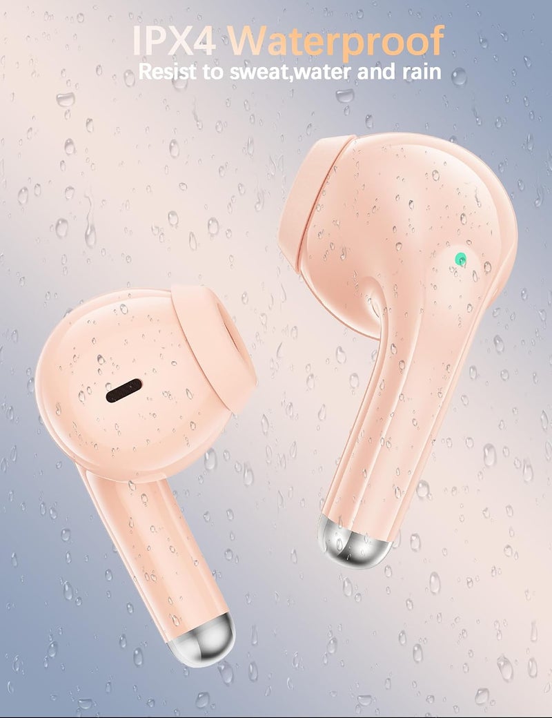iMangoo 5.3 Bluetooth Headphone Wireless Earbuds Small Ear Bud for Samsung/Galaxy S26 Ultra S25 S24 S23 S22, Workout Sports Gym Earphones for Apple/Android for iPhone 17 17e Air 16 16e 15 Pro Max 14 13 Pink - Image 4