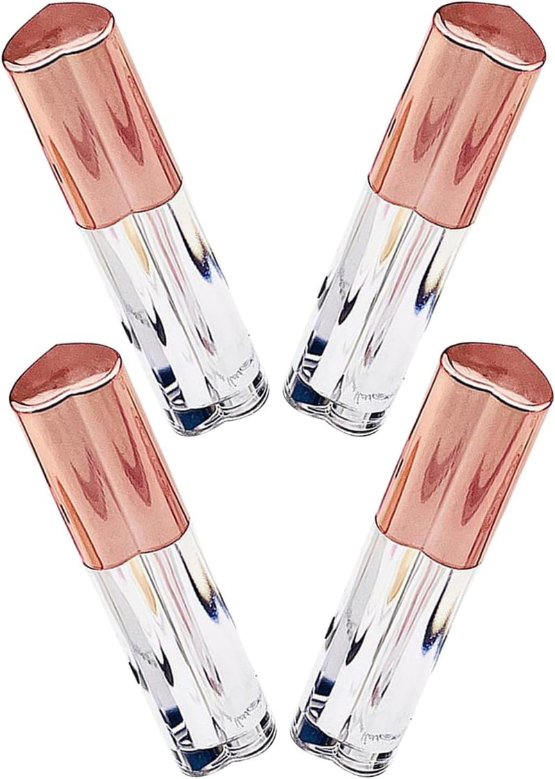 SMASOLO 4pcs Heart Shape Lip Gloss Bottles Bulk Lip Gloss Tubes Diy Containers Empty Tubes Wand - Image 1