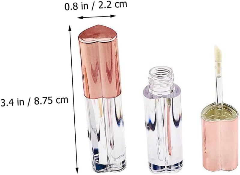 SMASOLO 4pcs Heart Shape Lip Gloss Bottles Bulk Lip Gloss Tubes Diy Containers Empty Tubes Wand - Image 4