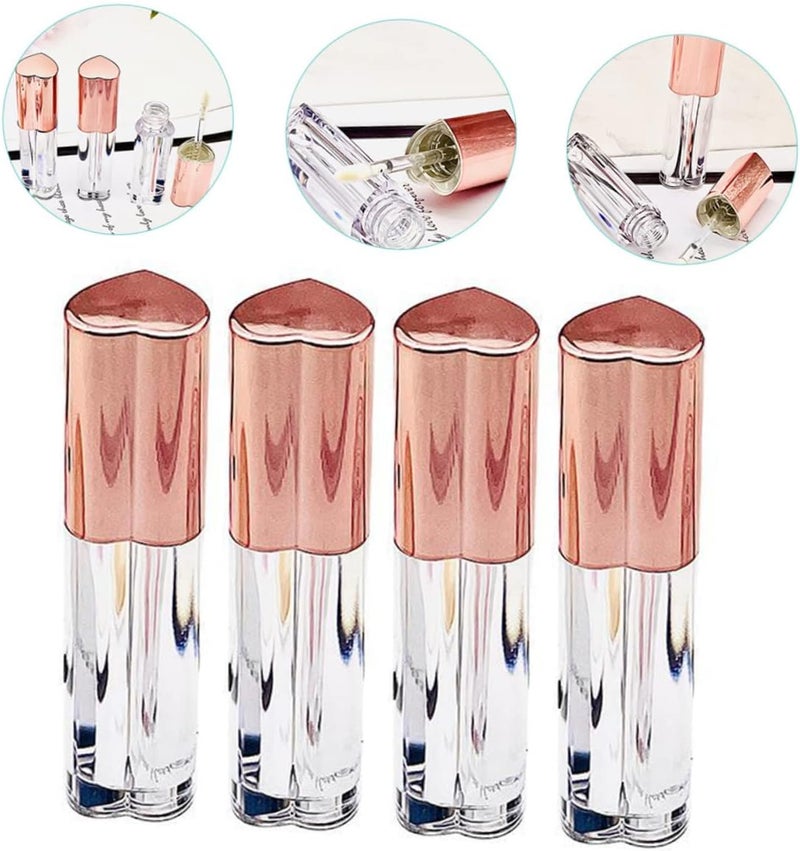 SMASOLO 4pcs Heart Shape Lip Gloss Bottles Bulk Lip Gloss Tubes Diy Containers Empty Tubes Wand - Image 5