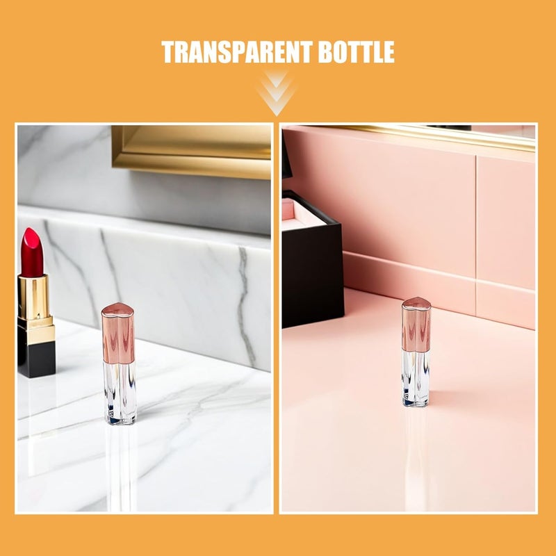 SMASOLO 4pcs Heart Shape Lip Gloss Bottles Bulk Lip Gloss Tubes Diy Containers Empty Tubes Wand - Image 3