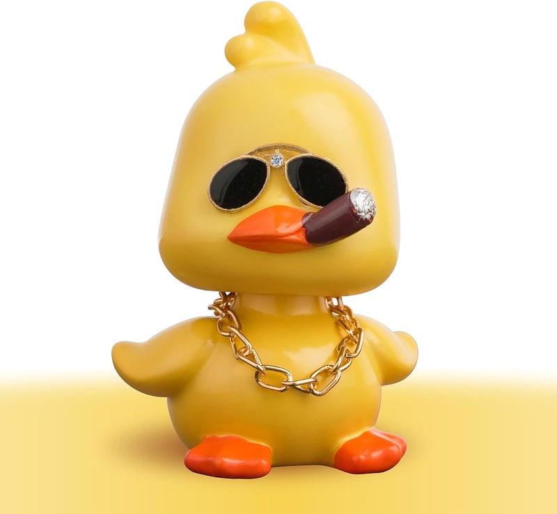 KIAYOO Funny Dashboard Bobblehead Duck - Shaking Head Nodding Doll for Car and Home Decoration - Image 1