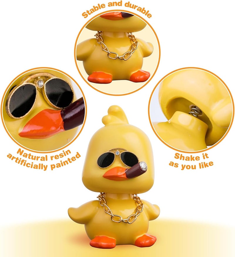 KIAYOO Funny Dashboard Bobblehead Duck - Shaking Head Nodding Doll for Car and Home Decoration - Image 3