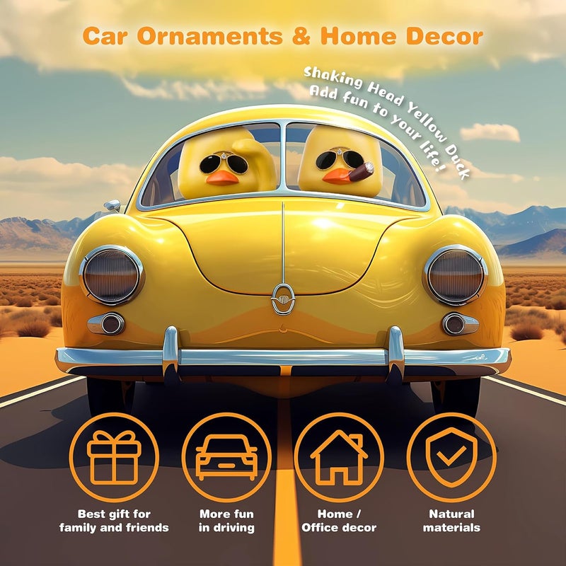 KIAYOO Funny Dashboard Bobblehead Duck - Shaking Head Nodding Doll for Car and Home Decoration - Image 2