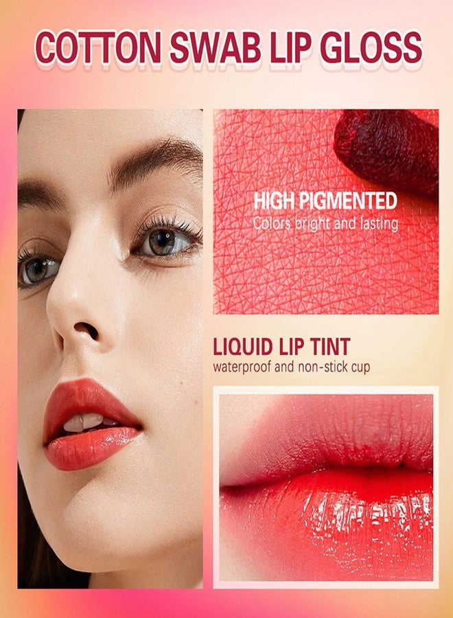 SWETIYOU Lip Tint Cotton Swab, 20 Pcs Waterproof Non-Stick Cotton Swab Lipstick Long Lasting Q Tip Lip Tint Stain, Cute Lip Makeup Products(Pomegranates) - Image 3