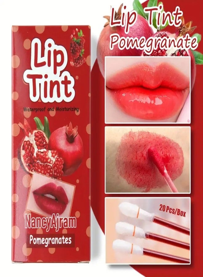 SWETIYOU Lip Tint Cotton Swab, 20 Pcs Waterproof Non-Stick Cotton Swab Lipstick Long Lasting Q Tip Lip Tint Stain, Cute Lip Makeup Products(Pomegranates) - Image 2