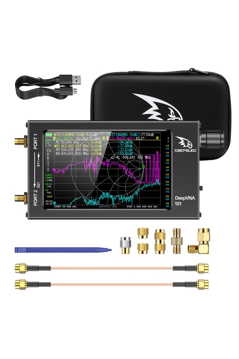 erorex 4.3 Inch DeepVNA-101 4.3 inch Antenna Analyzer 10k-1.5GHz SWR Meter VHF UHF Network Analyzer HW3.2