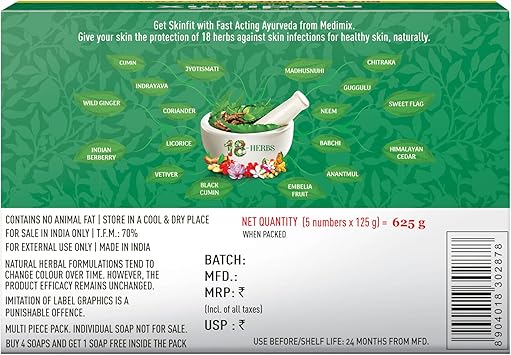 Medimix Medimix Ayurvedic Classic 18 Herbs Soap 125g 41 Super Saver Pack Save Rs40 - Image 3