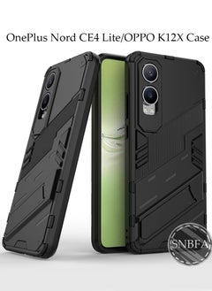 SNBFA Case Cover Designed for OnePlus Nord CE4 Lite/OPPO K12X  Built in Kickstand Heavy-Duty Military Grade Shockproof Phone Case  Aluminum Case Hard Protection Cover  Black  - Image 1