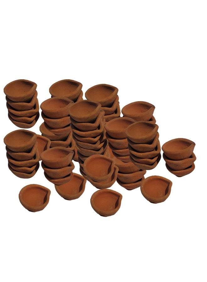 Pure Source India Natural Clay Traditional Diwali Ke Diye | Earthen Clay Diya | Mitti Ka Diva | Diyas For Pooja (Set Of 24) - Image 1