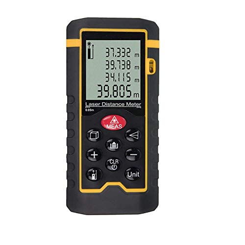 MCP 4line/9key/197ft/2362inch Handheld Laser Range Finder Laser Distance Meter + Large LCD Backlight + Waterproof + Digital Distometer for Distance Tape Measure (40 Meter) - Image 1