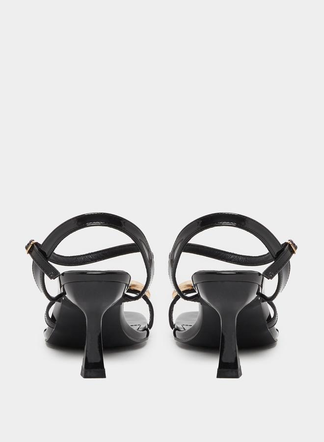 ستايلي صنادل بكعب ستيليتو بحزام للكاحل وزخرفة معدنية - Image 4