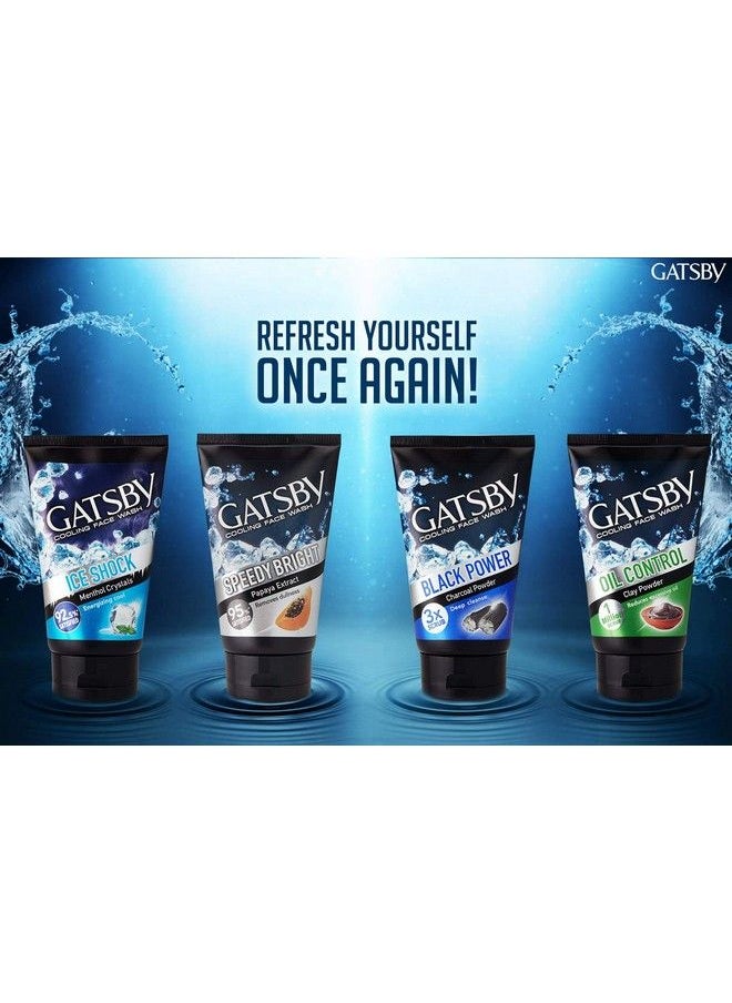 GATSBY - Cooling Face Wash Clear Whitening Contains Papaya & Yam Bean Extracts Removes Dullness Speedy Bright 100Gm - Image 1