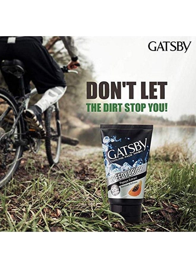 GATSBY - Cooling Face Wash Clear Whitening Contains Papaya & Yam Bean Extracts Removes Dullness Speedy Bright 100Gm - Image 1