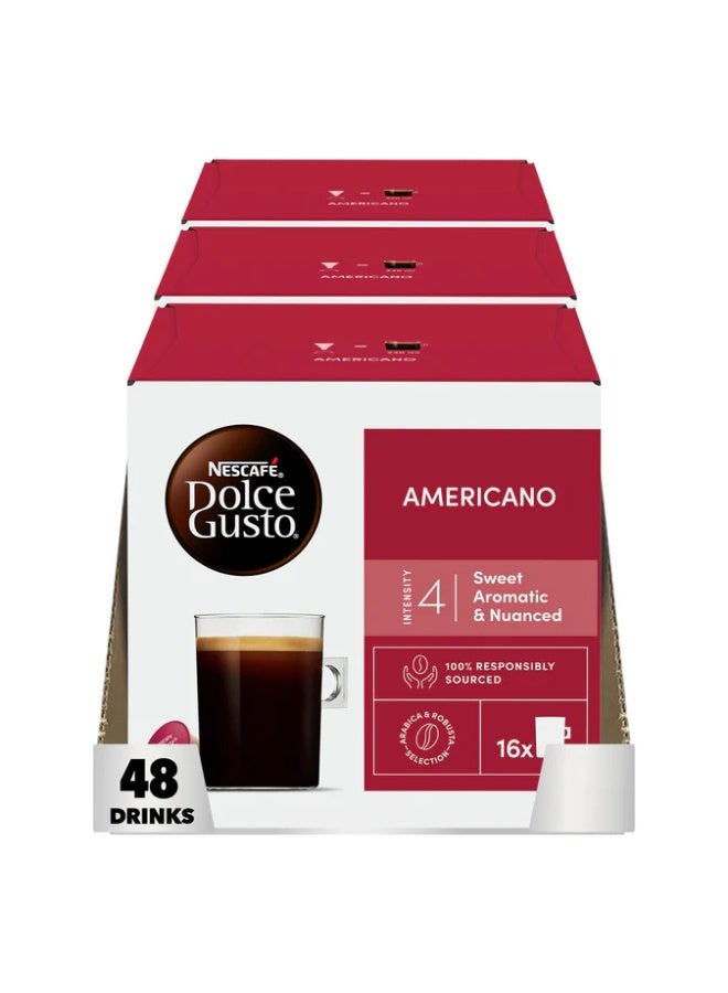 Nescafe Dolce Gusto Americano 16 Coffee Capsules Pack of 3 Americano 408grams Pack of 3 - Image 2