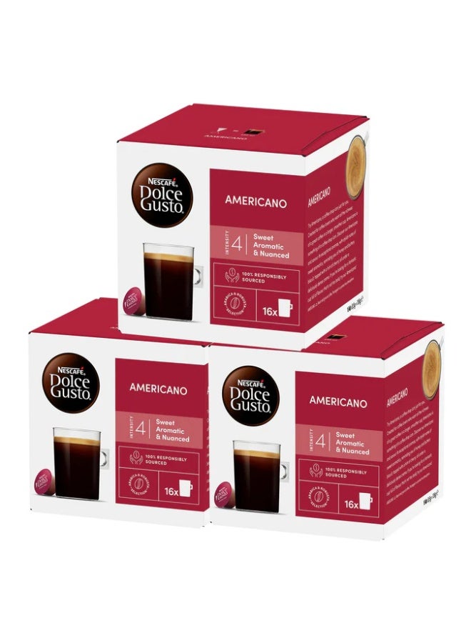 Nescafe Dolce Gusto Americano 16 Coffee Capsules Pack of 3 Americano 408grams Pack of 3 - Image 1
