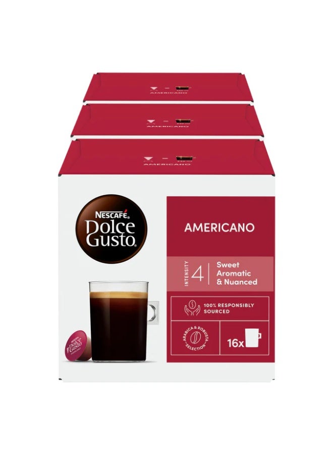 Nescafe Dolce Gusto Americano 16 Coffee Capsules Pack of 3 Americano 408grams Pack of 3 - Image 3