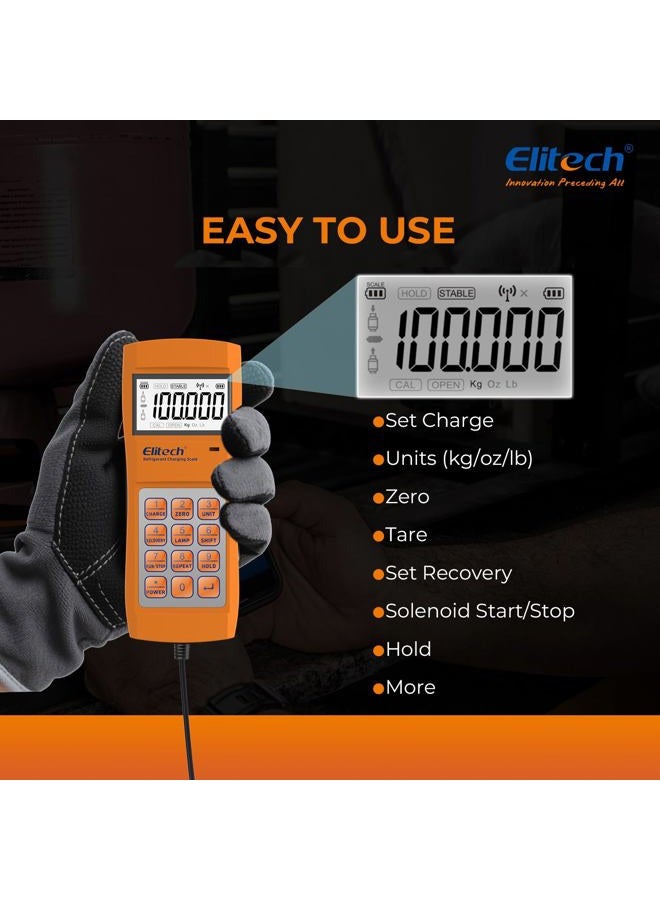 Elitech LMC-300 Electronic Refrigerant Charging/Recovery Scale HVAC A/C Wired Remote,Weight Scale 220lbs/100kgs - Image 4