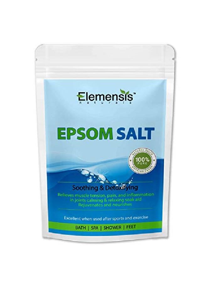 Elemensis Naturals - Epsom Salt (Magnesium Sulphate) For Bathing Relaxing Foot And Pain Relief Therapeutic Spa Treatment Refreshing Body 1Kg(Pack Of 2 Each 500Gm) - Image 1