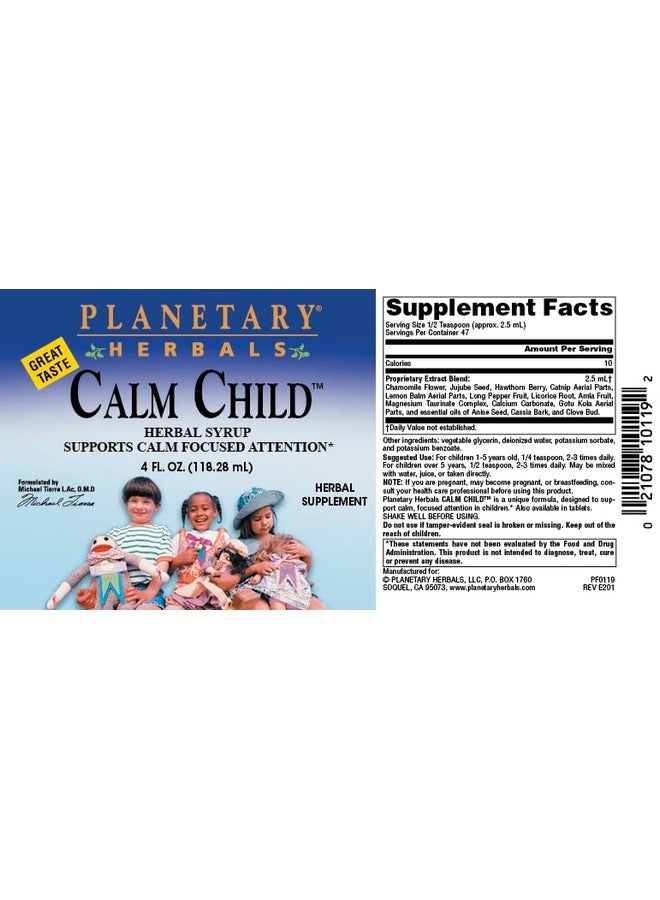 Planetary Herbals Calm Child Herbal Syrup - Includes Soothing Botanicals Chamomile, Lemon Balm, Catnip & More - 4oz - Image 4