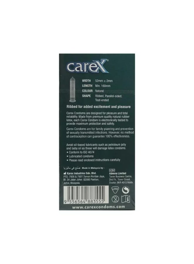 careX واقيات ذكرية كاريكس مضلعة، الطول 160 مم - عبوة من 12 - Image 2