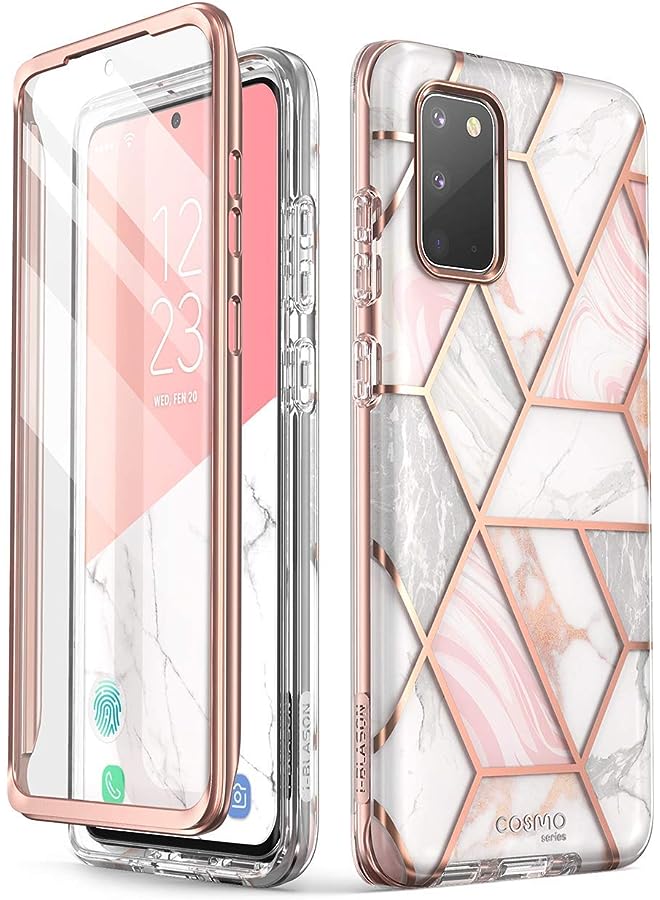 I-blason حافظة Cosmo Series لهاتف Samsung Galaxy S20 5G (إصدار 2020)، حافظة واقية أنيقة رفيعة مع واقي شاشة مدمج، رخامي، 6.2 بوصة - Image 1