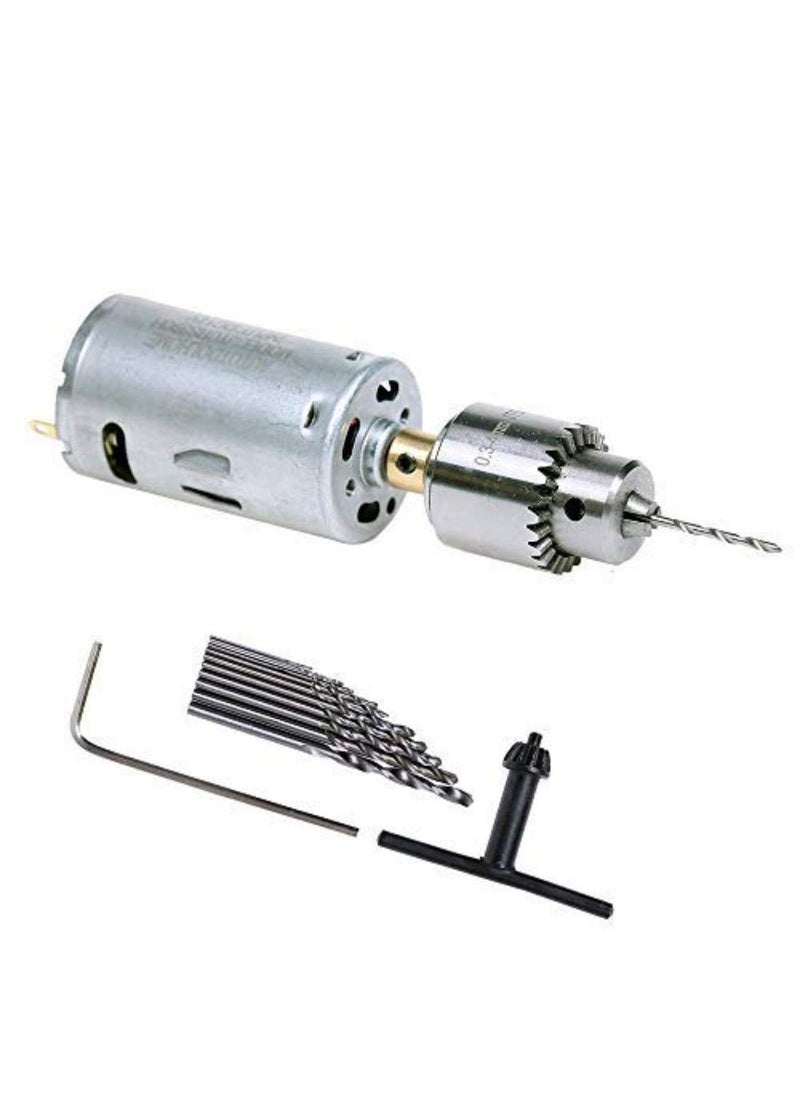 DIY Crafts Diy Crafts 10260 Steel Mini Dc 12v Electric Hand Drill Motor Pcb and Twist Drills Set 0.01-0.16 Jt0 Chuck, Multicolor, 14 Piece  - Image 1