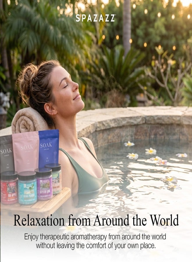 Spazazz Gift Bundle Set - 7oz Aromatherapy Mineral Bath Soak Variety & 4oz Destination Collection Bath Salts, Tumbler, Straws, Bath Salt Scoop & Mini Beach Ball - Relaxation Spa Gift Box Set - Image 4
