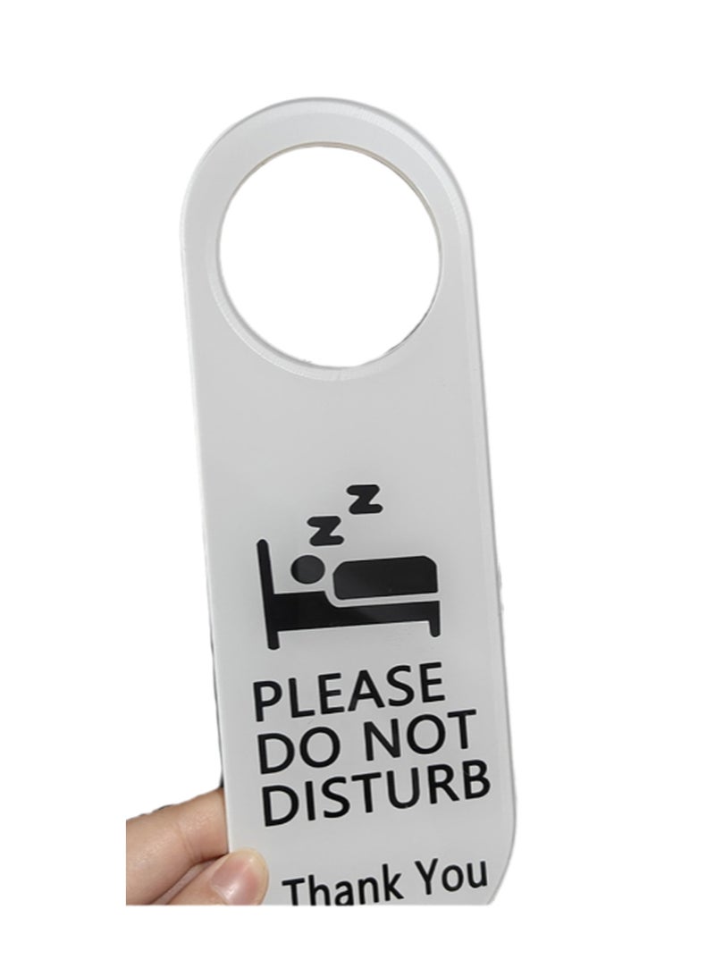 لافتة باب معلقة باللون الأبيض، لافتة عدم الإزعاج، لافتة باب الخصوصية، لافتة الرجاء الطرق، مناسبة للمنزل والمكتب والحمام والاجتماعات والمستشفى - Image 1