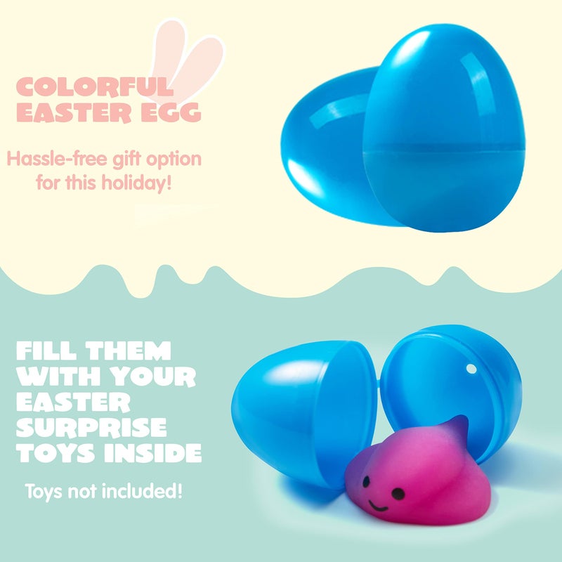 JOYIN 300PCS Easter Eggs, Plastic 2.3" 294PCS Colorful with 6PCS Golden Eggs Bulk Empty Fillable for Easter Hunt Party Favor Basket Stuffers Filler Classroom Prize Supplies Decor - Image 3