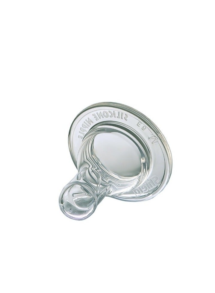 Shield Classic Nipple Medium flow for Glass Feeder BPA Free Silicone Baby Feeding Nipple 60ml bottle 3 months + baby - Image 3