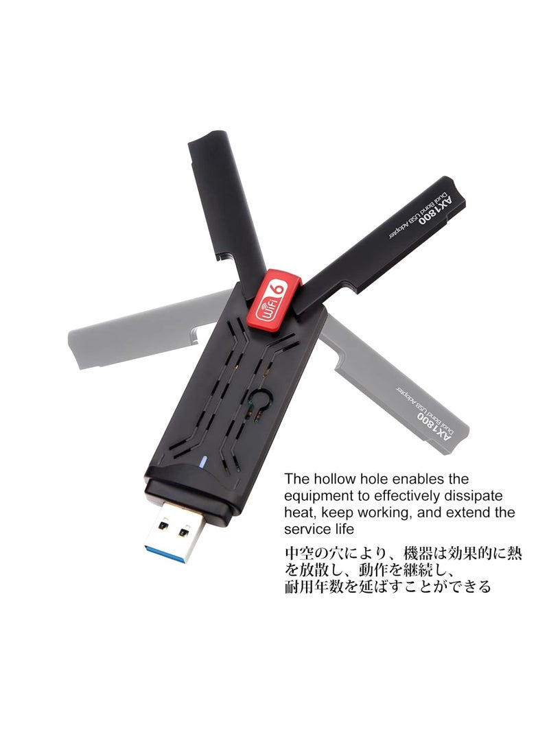 General USB WiFi 6 Adapter  AX1800 USB3.0 Dual Band 2.4GHz/5GHz 802.11ax Wireless Network Adapter for Desktop  Laptop  - Image 3
