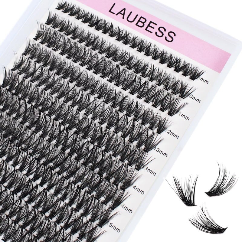 LAUBESS Lash Clusters Extensions 240pcs 40D DIY Eyelash Extension Long Individual Lashes Natural Look Faux Mink Cluster Lashes C Curl Mixed Length 40D007C916mm