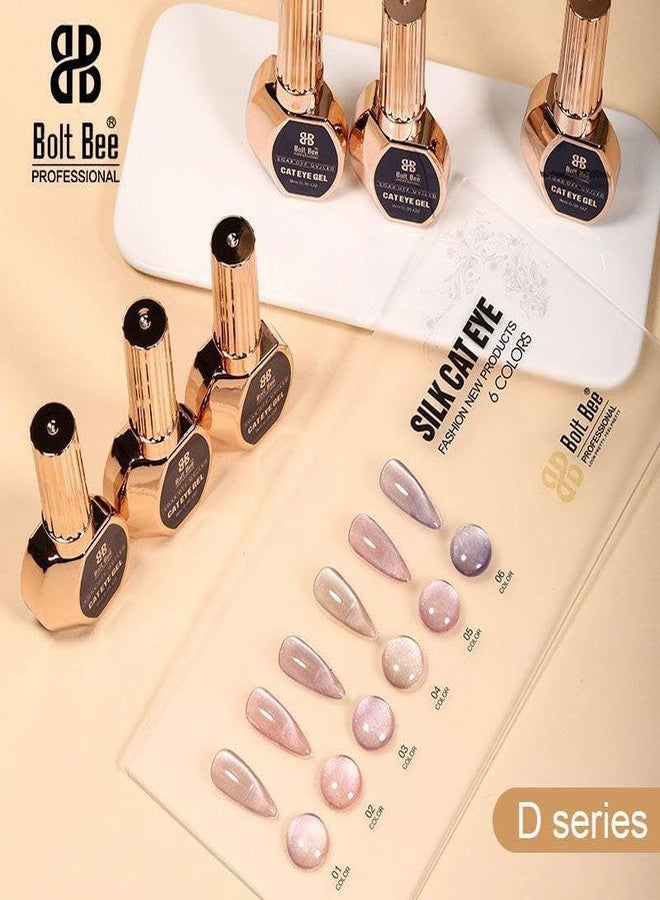 Brille Bee 6 Colors Silk Cat Eye Gel Polish Set with Magnet – Shimmer UV LED Soak Off Gel Nail Polish Kit for DIY Manicure & Salon Use (6) - Image 2