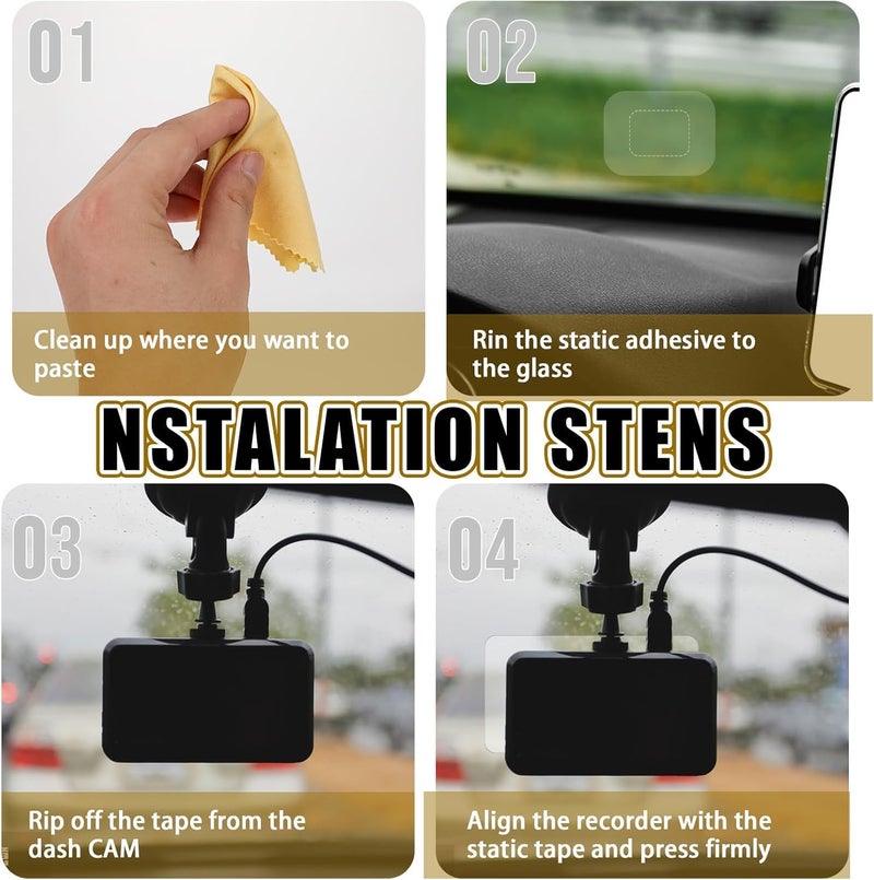 jaexest 8 Pcs Clear Electrostatic Windshield Stickers, Dash‑Cam Mount Static Film, Scratch‑Resistant Shield for Car Windshield, Residue‑Free for Dashcam & Phone Projection Screen - Image 4