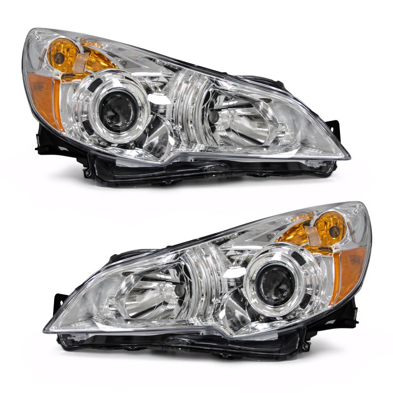 AS for 2010 2011 2012 2013 2014 LegacyOutback Headlights Assembly Compatible with 20102014 Subaru LegacyOutback Chrome Housing Clear Reflector Replacement Driver and Passenger Side