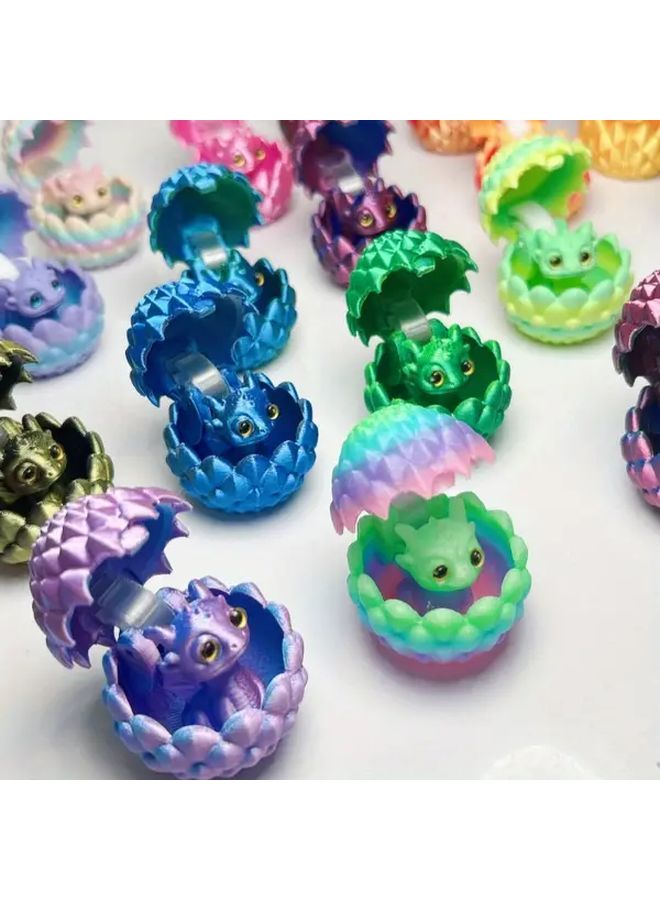 2Pcs 3D Printed Mini Dragon Egg Ornament With Small Dinosaur Inside Desktop Holiday Decoration - Image 4