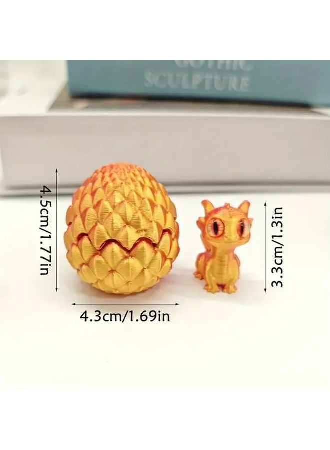2Pcs 3D Printed Mini Dragon Egg Ornament With Small Dinosaur Inside Desktop Holiday Decoration - Image 3