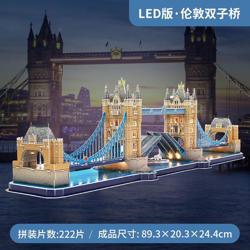 Lecube Led Lights Us White House 3D Three-Dimensional Puzzle Famous Building Children'S Handmade Creative Model Diy Gift - Image 1