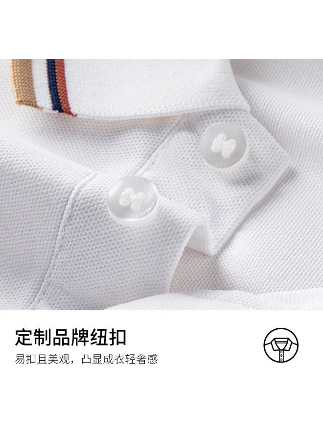 Fomoce summer Solid Color Casual Business Classic Golf Men's Short-sleeve Polo Shirt - Image 5