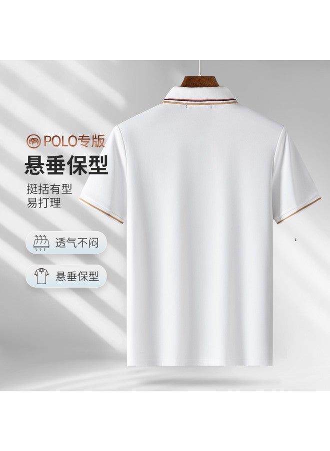 Fomoce summer Solid Color Casual Business Classic Golf Men's Short-sleeve Polo Shirt - Image 3