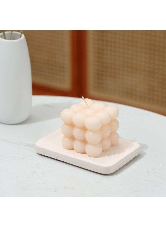 Diatomite Soap Dish - 4.8"x3.1" Fast-Absorbing Stone Tray for Kitchen & Bathroom | Quick-Dry Organizer for Sponge, Brush & Toothbrush (Beige, Non-Slip Base) - Image 2