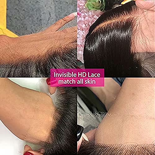 ten chopsticks Straight Hair Wig 360 HD Transparent Lace Front Wig Human Hair Wigs 150 Density Yaki Straight Human Hair Wig for Women Full End Glueless Brazilian Hair 360 HD Lace Wig 18 inch - Image 5